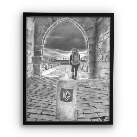 Sur le départ (Saint Jacques de Compostelle) - Dessin